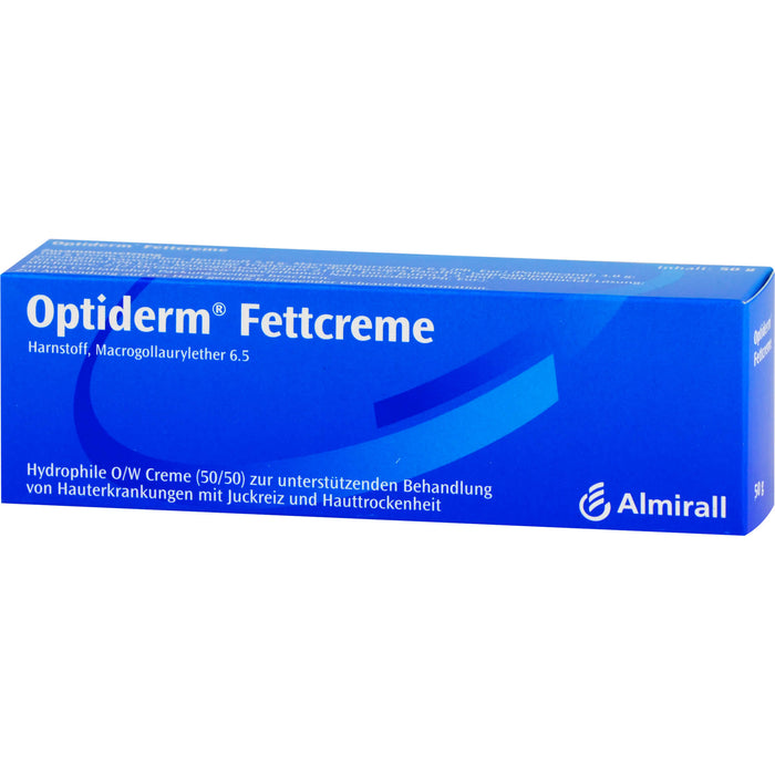 Optiderm Fettcreme bei Hauterkrankungen mit Juckreiz und Hauttrockenheit, 50 g Cream