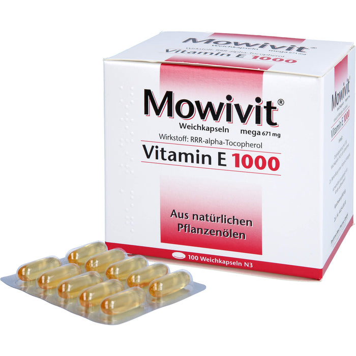 Mowivit mega Vitamin E 1000 Weichkapseln, 100 pc Capsules