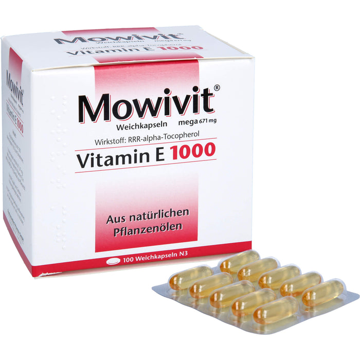 Mowivit mega Vitamin E 1000 Weichkapseln, 100 pc Capsules