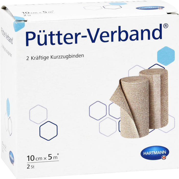 Pütter-Verband 10 cm x 5 m Kurzzugbinden, 2 St. Binde