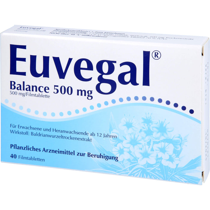 Euvegal Balance 500 mg Filmtabletten zur Beruhigung, 40 St. Tabletten