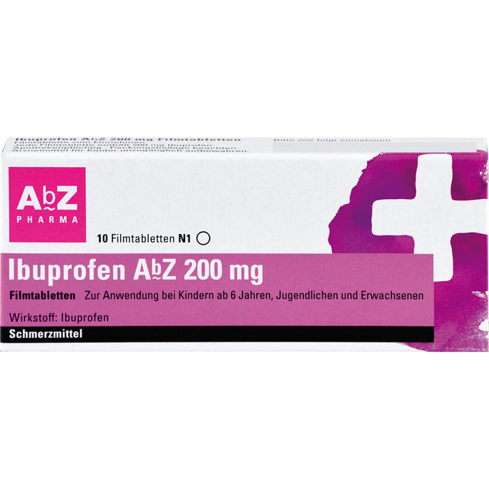 Ibuprofen AbZ 200 mg Filmtabletten, 10 St. Tabletten