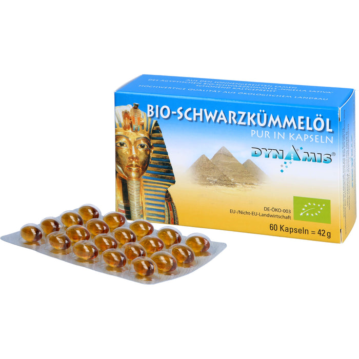 DYNAMIS Bio-Schwarzkümmelöl pur in Kapseln, 60 pcs. Capsules