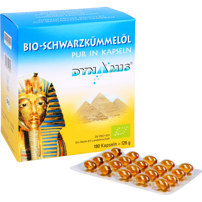 DYNAMIS Bio-Schwarzkümmelöl pur in Kapseln, 180 St. Kapseln