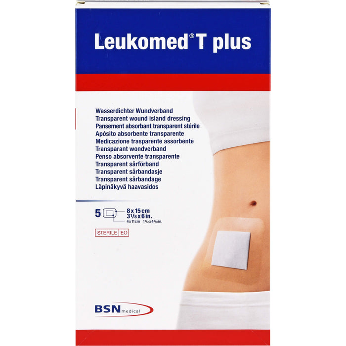 LEUKOMED TRANSP. PLUS STERILE PFL. 8x15 cm, 5 St. Pflaster