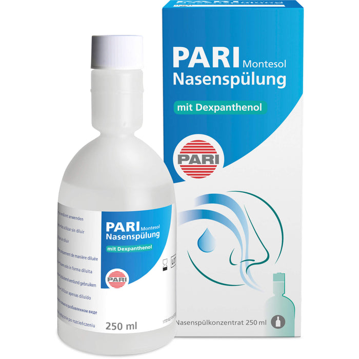 PARI Montesol Nasenspülung mit Dexpanthenol zur intensiven Reinigung, Pflege und Befeuchtung der Nase, 250 ml Solution