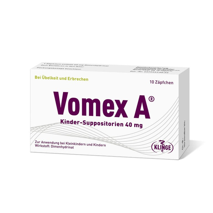 Vomex A 40 mg Kinder-Suppositorien, 10 pc Suppositoires