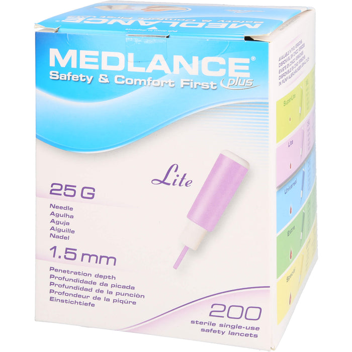 MEDLANCE PLUS Lite Sicherheitslanzetten 25 G, 200 pc Paquet