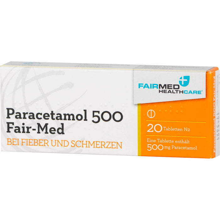 Paracetamol 500 Fair-Med Tabletten bei Fieber und Schmerzen, 20 pc Tablettes