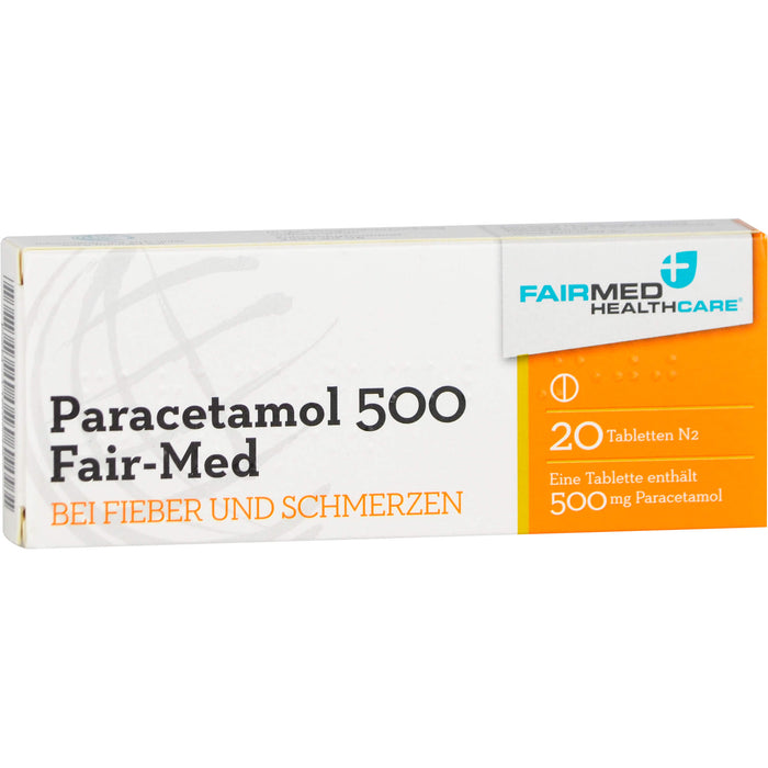 Paracetamol 500 Fair-Med Tabletten bei Fieber und Schmerzen, 20 pcs. Tablets