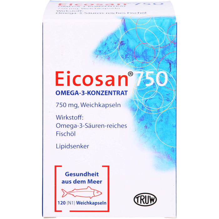 Eicosan 750 Omega-3-Konzentrat Weichkapseln Lipidsenker, 120 St. Kapseln