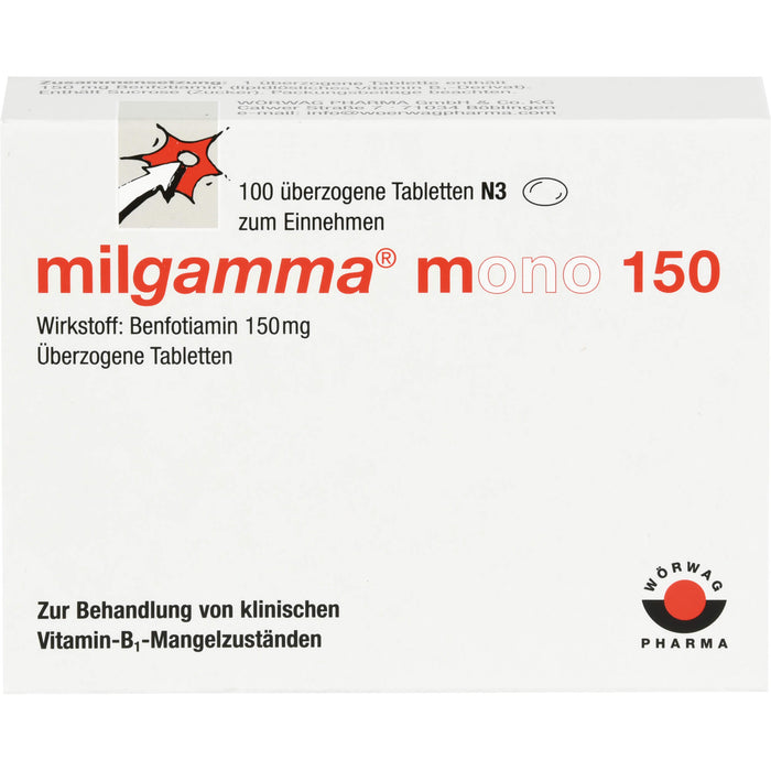 milgamma mono 150 Tabletten bei Vitamin B1 Mangelzuständen, 100 St. Tabletten