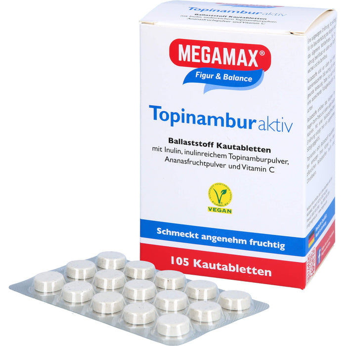 MEGAMAX Figur & Balance Topinambur Aktiv Ballaststoff Kautabletten, 105 St. Tabletten