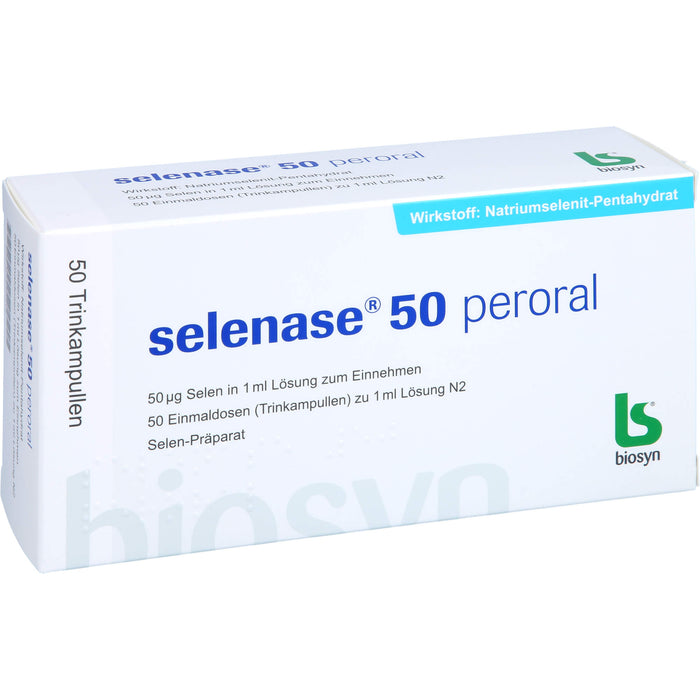 selenase 50 peroral Selen-Präparat Lösung zum Einnehmen, 50 pc Ampoules