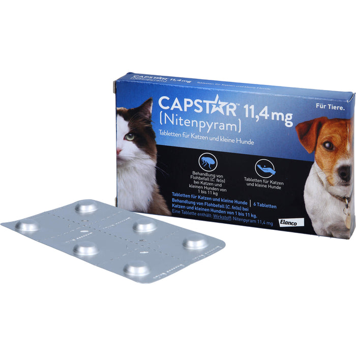 CAPSTAR 11,4 mg Tabletten für Katzen und kleine Hunde bei Flohbefall, 5 St. Tabletten