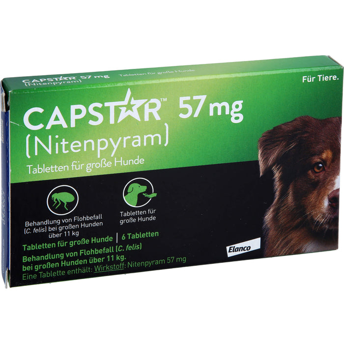 CAPSTAR 57 mg Tabletten für große Hunde bei Flohbefall, 6 St. Tabletten