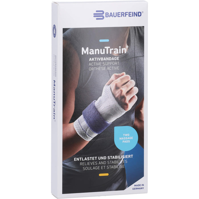 Bauerfeind ManuTrain Handgelenkbandage links Gr. 5 titan, 1 pc Bandage