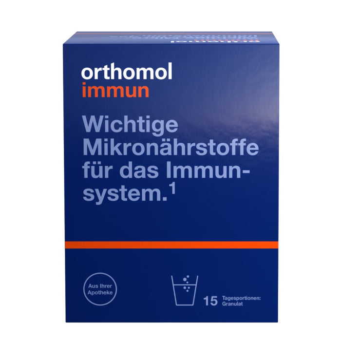 Orthomol Immun - Mikronährstoffe zur Unterstützung des Immunsystems - Nahrungsergänzung mit Vitamin C, Vitamin D und Zink, 15 St. Tagesportionen