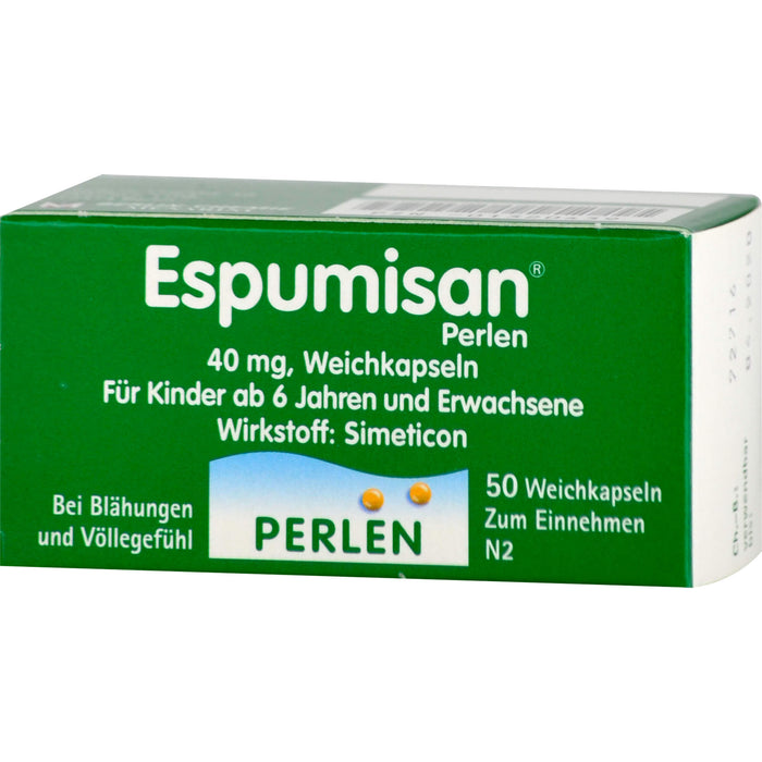 Espumisan Perlen Weichkapseln bei Blähungen und Völlegefühl, 50 pcs. Capsules