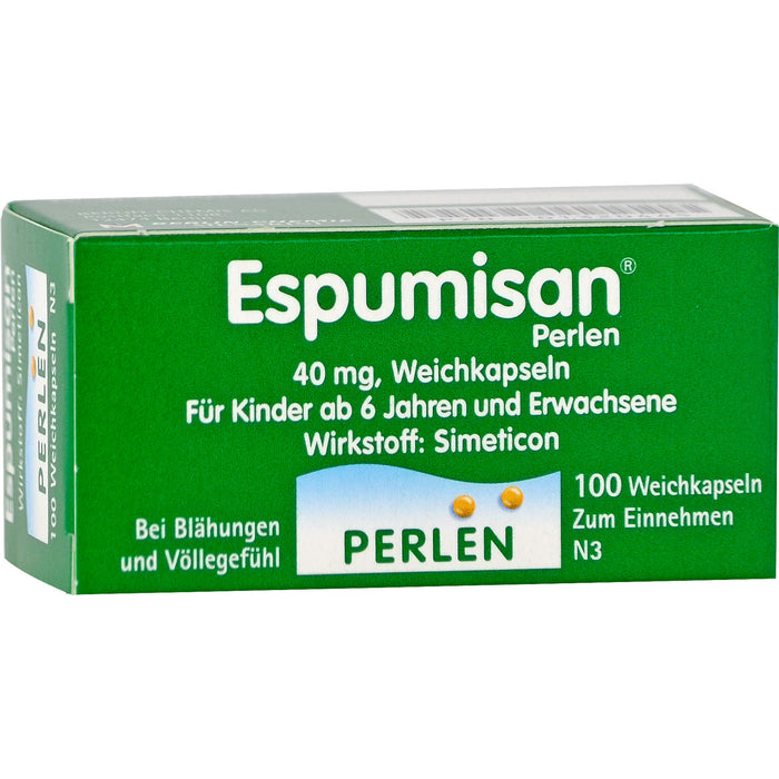 Espumisan Perlen Weichkapseln bei Blähungen und Völlegefühl, 100 pcs. Capsules