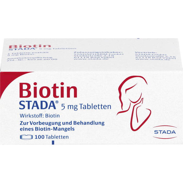 Biotin STADA 5 mg Tabletten, 100 pc Tablettes