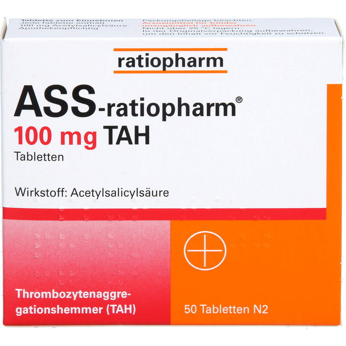 ASS-ratiopharm 100 mg TAH Tabletten, 50 pcs. Tablets