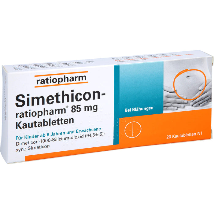 Simethicon-ratiopharm 85 mg Kautabletten, 20 pcs. Tablets