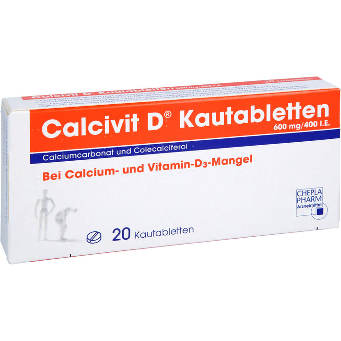 Calcivit D Kautabletten 600 mg/400 I.E., 20 pc Tablettes