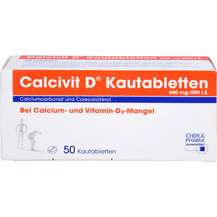 Calcivit D Kautabletten 600 mg/400 I.E., 50 pcs. Tablets