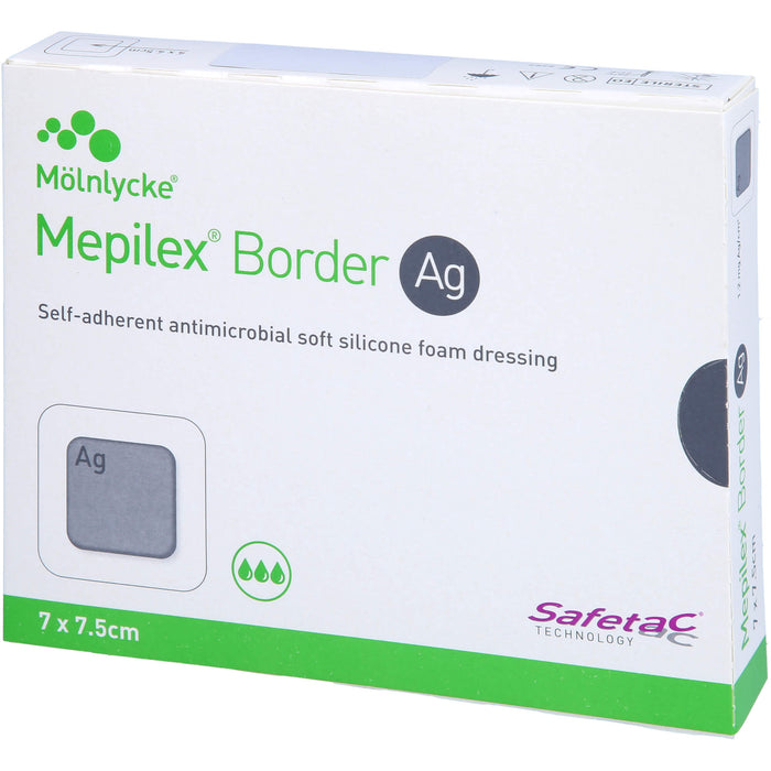 Mepilex Border Ag Schaumverband 7 x 7,5 cm, 5 pc pansement