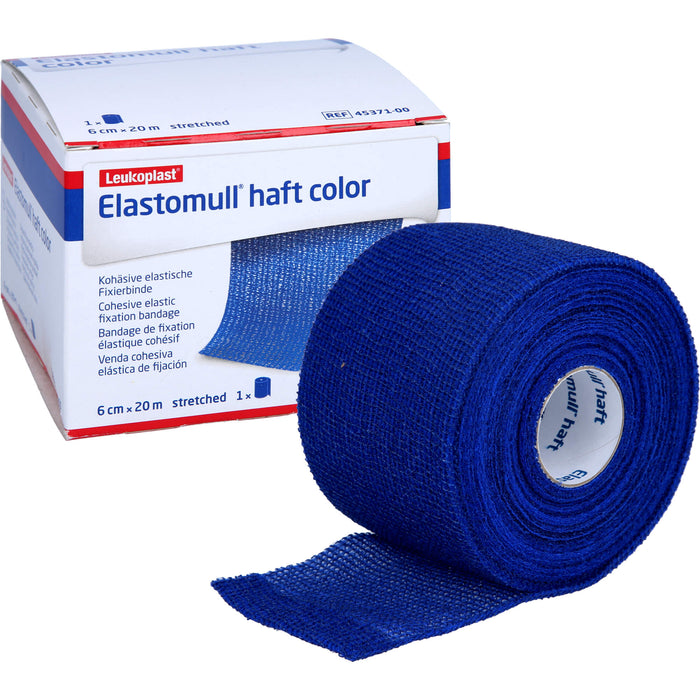 Elastomull haft color 6 cm x 20 m blaue kohäsive elastische Fixierbinde, 1 pc Bandage