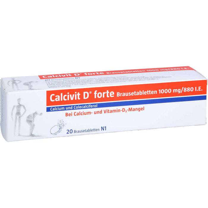 Calcivit D forte Brausetabletten 1000 mg/880 I.E., 20 pcs. Tablets