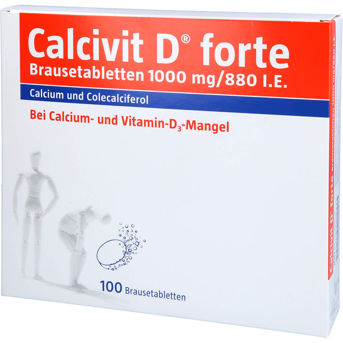 Calcivit D forte Brausetabletten 1000 mg/880 I.E., 100 pcs. Tablets