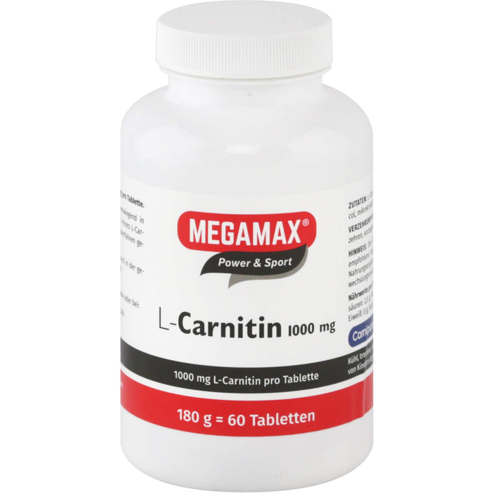 MEGAMAX Power & Sport L-Carnitin 1000 mg Tabletten, 60 pcs. Tablets