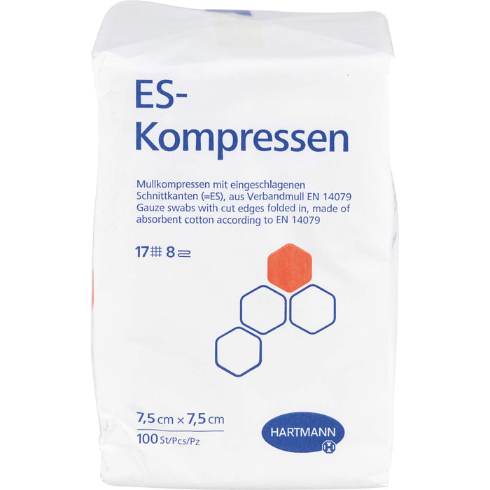 ES-Kompressen unsteril 8fach 7,5 x 7,5 cm, 100 St. Kompressen