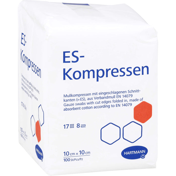 ES-Kompressen 10 x 10 cm unsteril  Mullkompressen, 100 pc Compresses