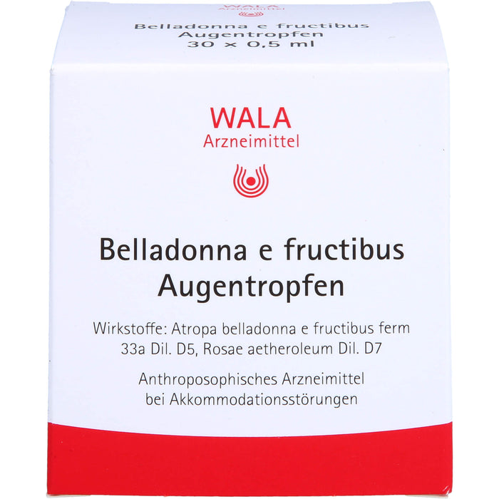 WALA Belladonna e fructibus Augentropfen, 30 pcs. Solution