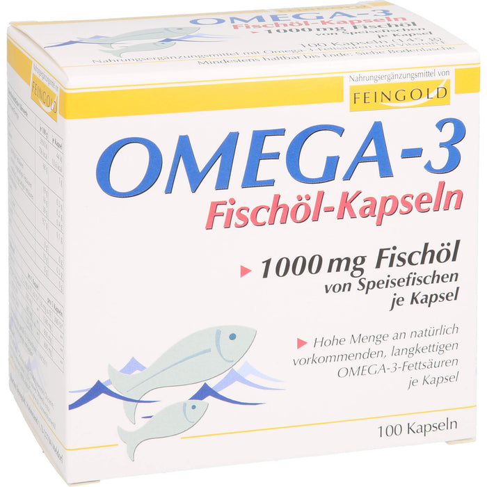 FEINGOLD Omega 3 Fischöl Kapseln, 100 pcs. Capsules