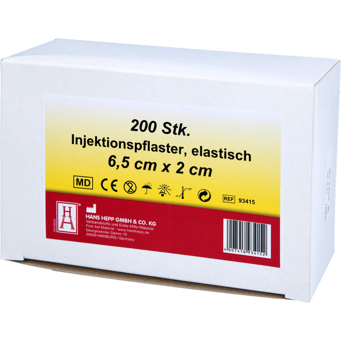 Injektionspflaster 2x6,5cm Vlies weiss, 200 St PFL