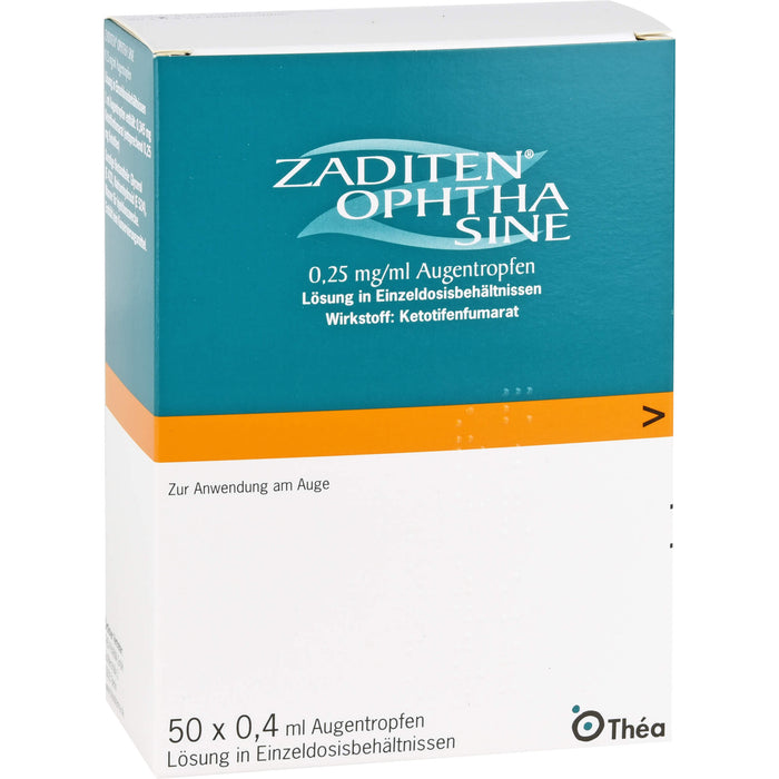 ZADITEN ophtha sine 0,25 mg/ml Augentropfen EDO, 50 pc Pipettes à dose unique