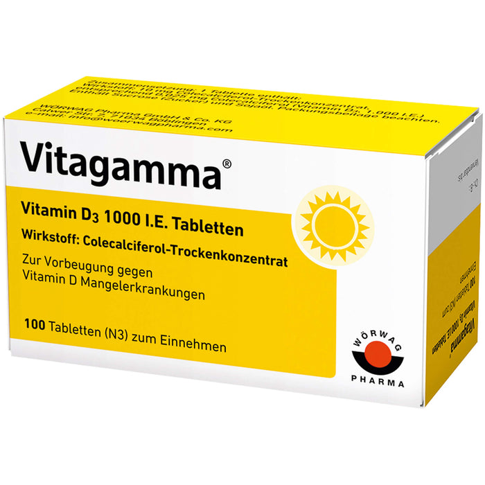 Vitagamma Vitamin D 3 1000 I.E. Tabletten, 100 St. Tabletten