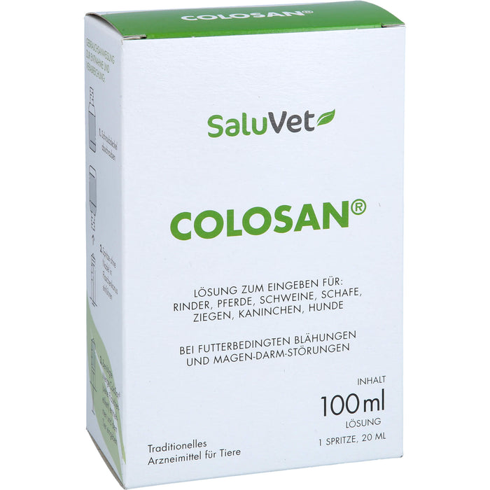 Dr. Schaette Colosan Lösung bei futterbedingten Blähungen und Magen-Darm-Störungen für Rinder, Pferde, Schwein, Schafe, Ziegen, Kaninchen und Hunde, 100 ml Lösung