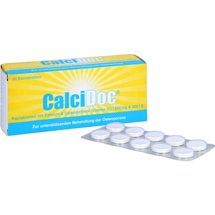 CalciDoc Kautabletten zur unterstützenden Behandlung der Osteoporose, 60 pc Tablettes