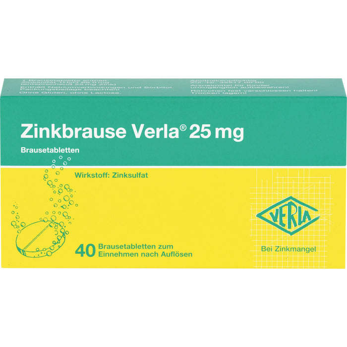 Zinkbrause Verla 25 mg Brausetabletten, 40 St. Tabletten