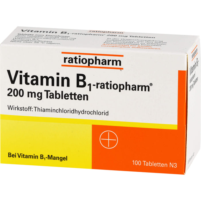 Vitamin B1-ratiopharm 200 mg Tabletten, 100 pc Tablettes