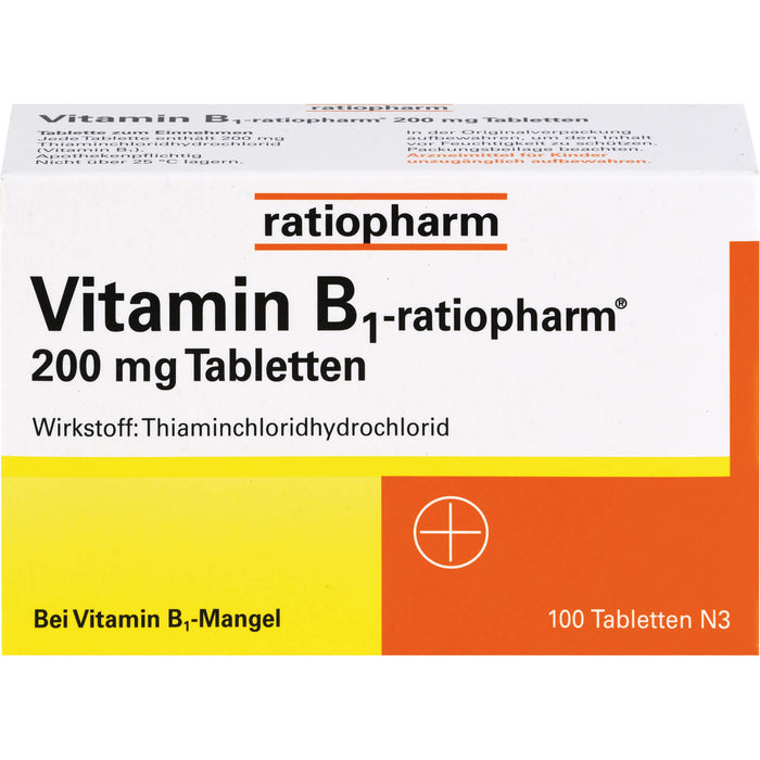 Vitamin B1-ratiopharm 200 mg Tabletten, 100 pcs. Tablets