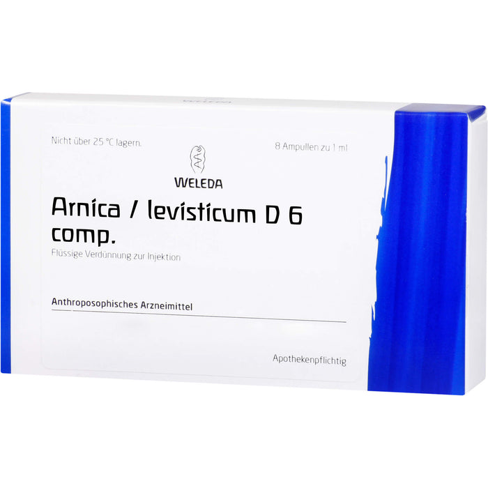 WELEDA Arnica / Levisticum D6 comp. flüssige Verdünnung, 8 St. Ampullen