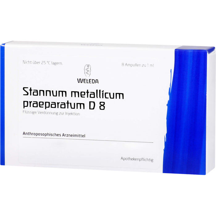 Stannum met. praeparat. D8 Weleda Amp., 8X1 ml AMP