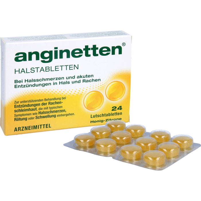 anginetten Halstabletten bei Entzündungen im Hals- und Rachenraum, 24 pcs. Tablets