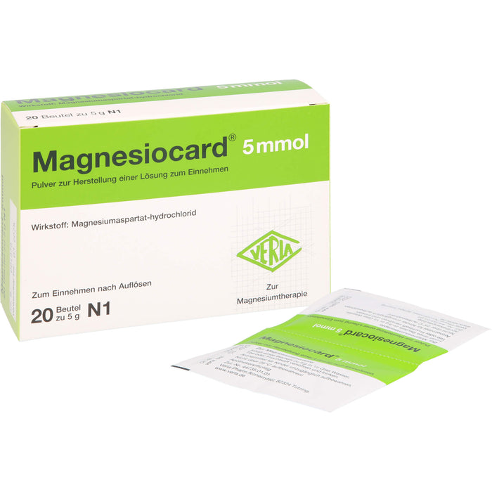 Magnesiocard 5 mmol Beutel zur Magnesiumtherapie, 20 pc Sachets